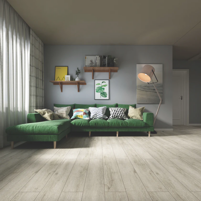 Beige living room flooring